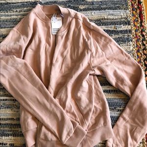 Blush soft zip up light jacket